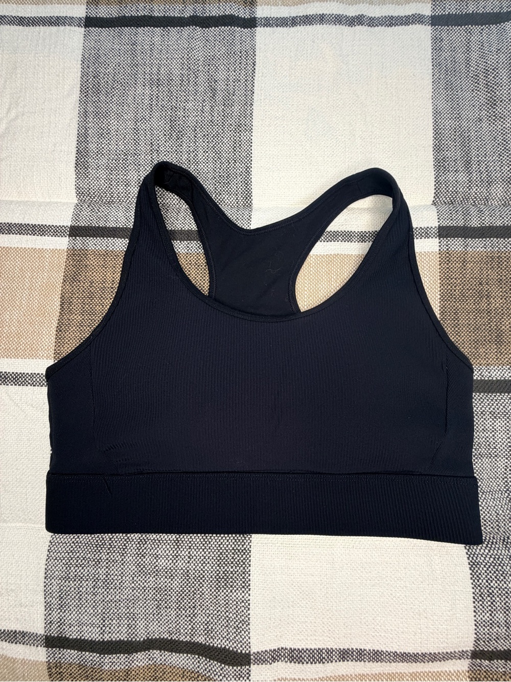 Black Ribbed Premium Adjustable Bra
